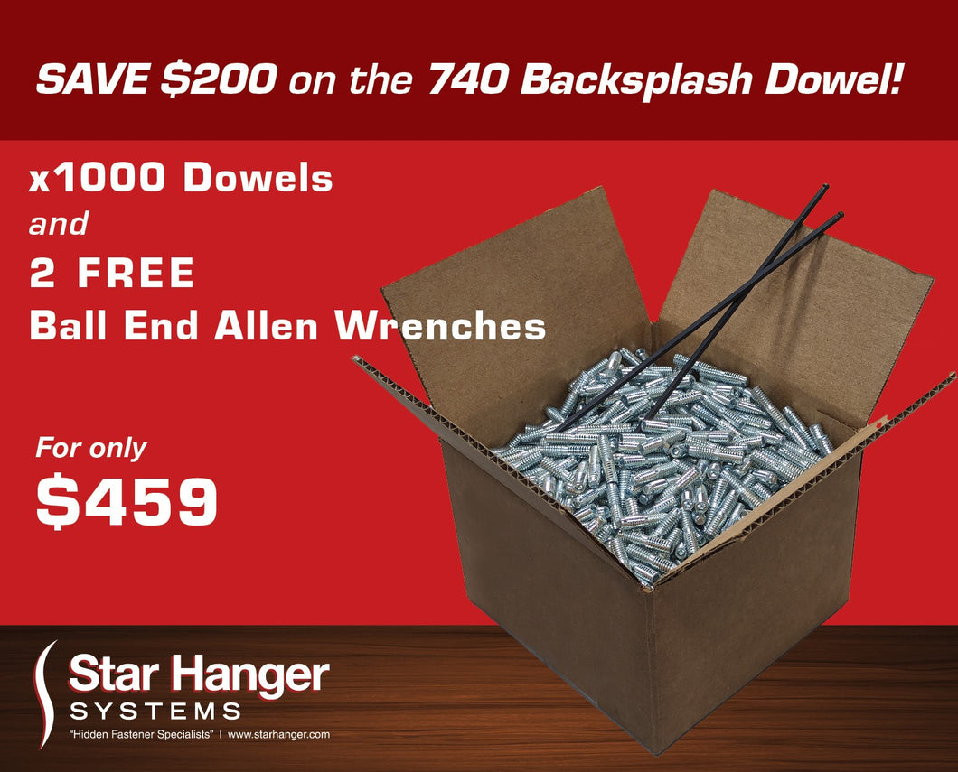 740 Backsplash Dowel **SALE**