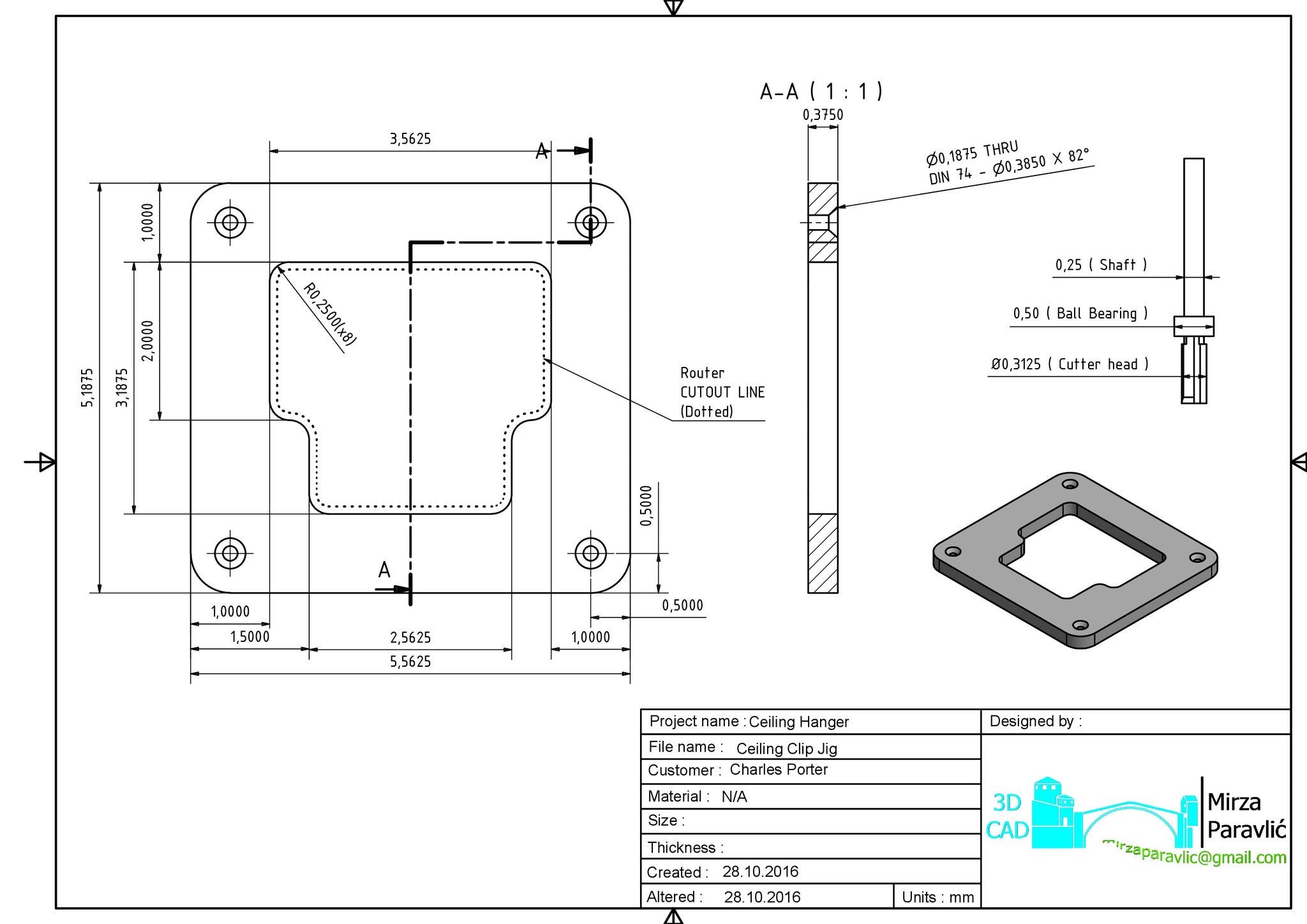 537 Ceiling Clip, Router Template | Star Hanger Systems